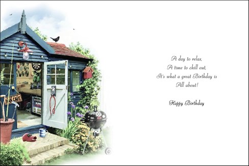 Jonny Javelin Open Male Birthday Card - Man Cave Shed Silver Foil 7.75"x5.5" Jonny Javelin Open Male Birthday Card - Man Cave Shed Silver Foil 7.75"x5.5"