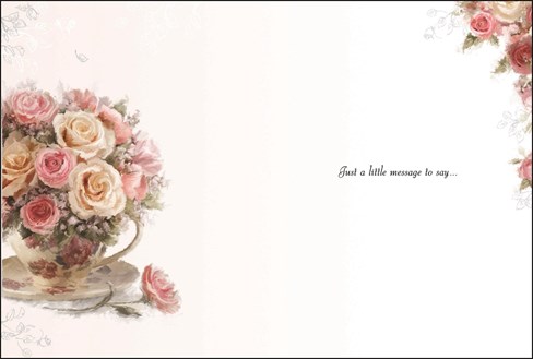Jonny Javelin Thinking of You Card - Flowers in Teacup 7.25" x 5.5" Jonny Javelin Thinking of You Card - Flowers in Teacup 7.25" x 5.5"