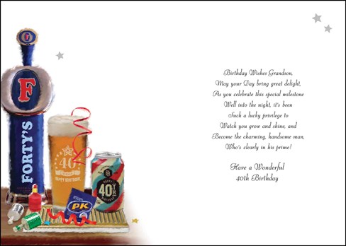 Jonny Javelin Grandson 40th Birthday Card - Beers Ice Bucket Silver Foil 9x6.25 Jonny Javelin Grandson 40th Birthday Card - Beers Ice Bucket Silver Foil 9x6.25
