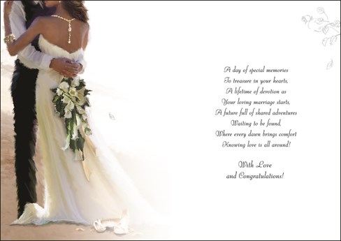 Jonny Javelin Wedding Day Card - Bride & Groom on Beach 9" x 6.25" Jonny Javelin Wedding Day Card - Bride & Groom on Beach 9" x 6.25"
