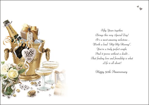 Jonny Javelin Golden 50th Wedding Anniversary Card Champagne Glasses 9 X6 25 Jonny Javelin Golden 50th Wedding Anniversary Card Champagne Glasses 9 X6 25