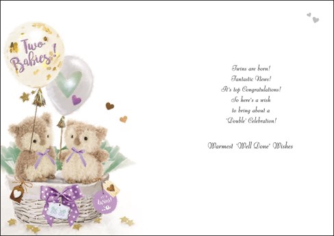 Jonny Javelin Birth New Baby Twins - Owls Balloons with Glitter & Foil 9x6.25" Jonny Javelin Birth New Baby Twins - Owls Balloons with Glitter & Foil 9x6.25"