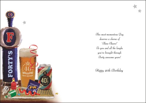 Jonny Javelin 40th Birthday Card - Age 40 Beer Pump & Pint Silver Foil 9"x6.25" Jonny Javelin 40th Birthday Card - Age 40 Beer Pump & Pint Silver Foil 9"x6.25"