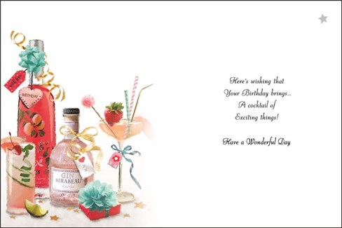 Jonny Javelin Daughter in Law Birthday Card - Pink Gin Cocktail Foil 7.25x5.5" Jonny Javelin Daughter in Law Birthday Card - Pink Gin Cocktail Foil 7.25x5.5"