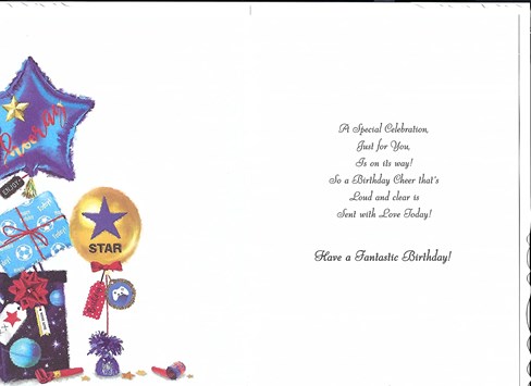 Jonny Javelin Grandson Birthday Card - Balloons and Presents Silver Foil 9x6.25" Jonny Javelin Grandson Birthday Card - Balloons and Presents Silver Foil 9x6.25"