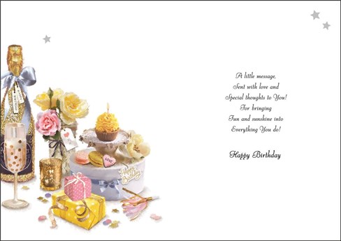 Jonny Javelin Someone Special Birthday Card - Flowers Cupcake Champagne 9x6.25" Jonny Javelin Someone Special Birthday Card - Flowers Cupcake Champagne 9x6.25"
