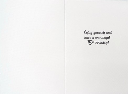 Age 15 Girl Birthday Card - Pink Number Multicolour Writing Silver Foil 7.5x5.25 Age 15 Girl Birthday Card - Pink Number Multicolour Writing Silver Foil 7.5x5.25