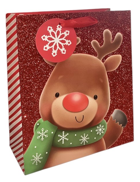 Set of 4 Medium Christmas Gift Bags Handle & Tags Mixed Cute Traditional Designs Set of 4 Medium Christmas Gift Bags Handle & Tags Mixed Cute Traditional Designs