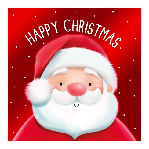 Pack of 12 Square Cute Christmas Cards - Red and Silver Foil Santa & Rudolph Pack of 12 Square Cute Christmas Cards - Red and Silver Foil Santa & Rudolph