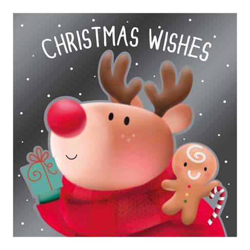 Pack of 12 Square Cute Christmas Cards - Red and Silver Foil Santa & Rudolph Pack of 12 Square Cute Christmas Cards - Red and Silver Foil Santa & Rudolph