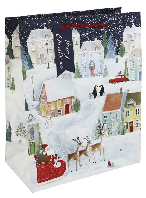 Set of 6 Large Christmas Gift Bags Handle & Tag - Mixed Cute Traditional Designs Set of 6 Large Christmas Gift Bags Handle & Tag - Mixed Cute Traditional Designs