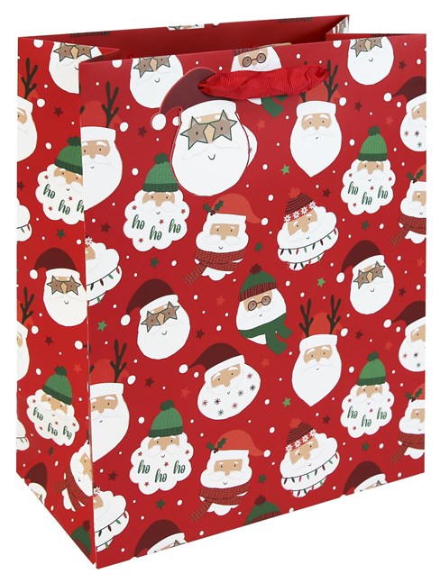 Set of 6 Large Christmas Gift Bags Handle & Tag - Mixed Cute Traditional Designs Set of 6 Large Christmas Gift Bags Handle & Tag - Mixed Cute Traditional Designs