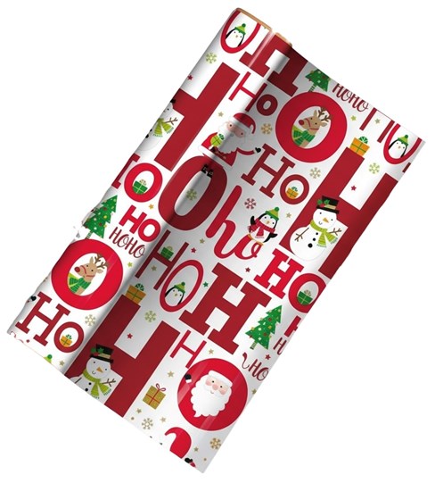 16m (4 x 4m) Cute Christmas Gift Wrap Paper Roll - Santa Snowman Ho Ho Ho 16m (4 x 4m) Cute Christmas Gift Wrap Paper Roll - Santa Snowman Ho Ho Ho
