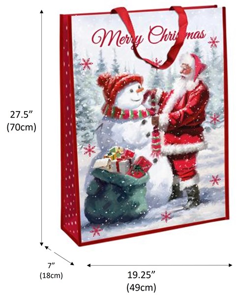 Set of 2 Jumbo Christmas Bags Santa Sacks Bag for Life 28x19" Traditional Santa Set of 2 Jumbo Christmas Bags Santa Sacks Bag for Life 28x19" Traditional Santa