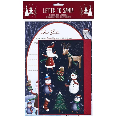 Pack of 2 x Letter to Santa Wish List with Stickers and Envelopes Pack of 2 x Letter to Santa Wish List with Stickers and Envelopes