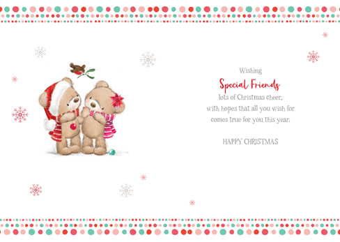Special Friends Christmas Card - Bears Robin and Mistletoe with Glitter 7.5x5.25 Special Friends Christmas Card - Bears Robin and Mistletoe with Glitter 7.5x5.25