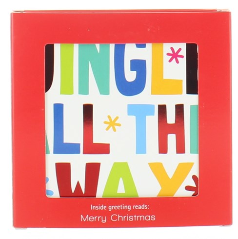 Pack Of 20 Mini Square Foiled Christmas Cards - Santa's Coming & Jingle 4x4" Pack Of 20 Mini Square Foiled Christmas Cards - Santa's Coming & Jingle 4x4"