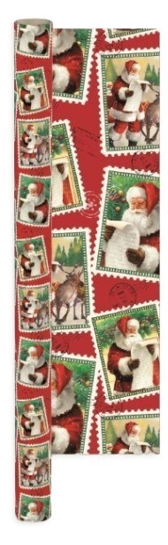8m (2x4m) Christmas Gift Wrap Paper Roll - Red with Traditional Santa Reindeers 8m (2x4m) Christmas Gift Wrap Paper Roll - Red with Traditional Santa Reindeers