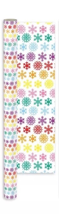 8m (2x4m) Modern Christmas Gift Wrapping Paper Roll White Coloured Snowflakes 8m (2x4m) Modern Christmas Gift Wrapping Paper Roll White Coloured Snowflakes