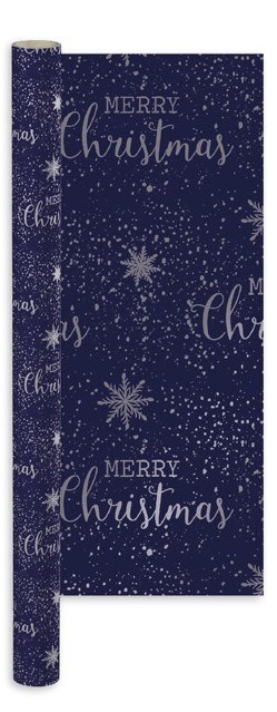 8m (2x4m) Gift Wrapping Paper - Navy Blue Silver Snowflakes Merry Christmas 8m (2x4m) Gift Wrapping Paper - Navy Blue Silver Snowflakes Merry Christmas