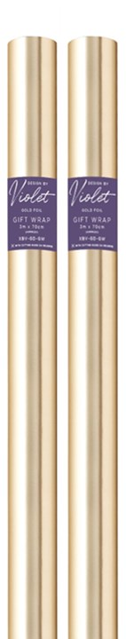 6m Foil Effect Gift Wrapping Paper with Cutting Guide - 2x3m Roll's - Plain Gold 6m Foil Effect Gift Wrapping Paper with Cutting Guide - 2x3m Roll's - Plain Gold