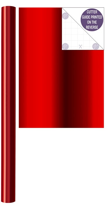 6m Foil Effect Gift Wrapping Paper - 2x3m Roll's with Cutting Guide - Plain Red 6m Foil Effect Gift Wrapping Paper - 2x3m Roll's with Cutting Guide - Plain Red