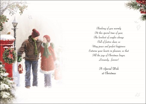 Jonny Javelin Brother & Partner Christmas Card - Couple & Red Postbox 9" x 6.25" Jonny Javelin Brother & Partner Christmas Card - Couple & Red Postbox 9" x 6.25"