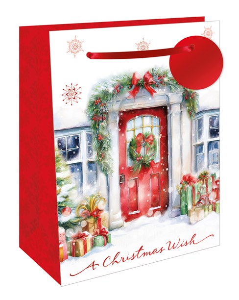 Set of 6 Large Christmas Gift Bags with Ribbon Handle & Tag Mixed Designs 13x10 Set of 6 Large Christmas Gift Bags with Ribbon Handle & Tag Mixed Designs 13x10