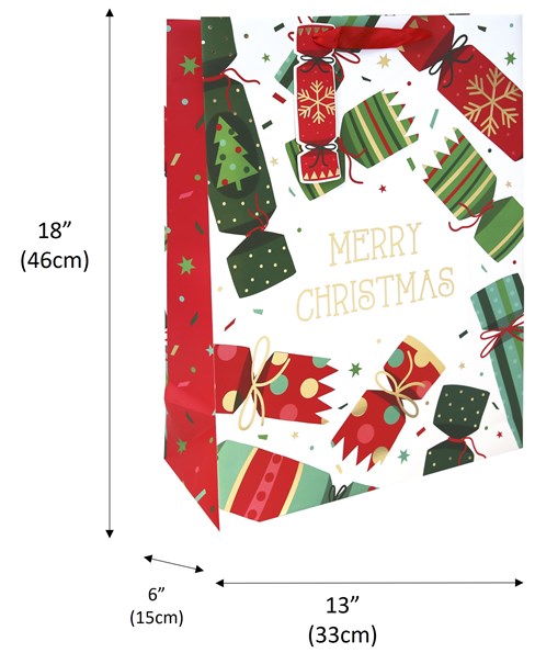 Set of 6 Extra Large Christmas Gift Bags with Handle & Tag - Mixed Designs Set of 6 Extra Large Christmas Gift Bags with Handle & Tag - Mixed Designs