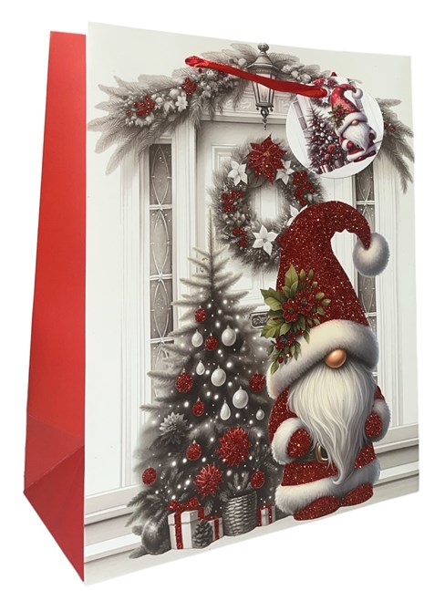 Set of 6 Large Christmas Gift Bags with Ribbon Handle & Tag Mixed Designs 13x10 Set of 6 Large Christmas Gift Bags with Ribbon Handle & Tag Mixed Designs 13x10