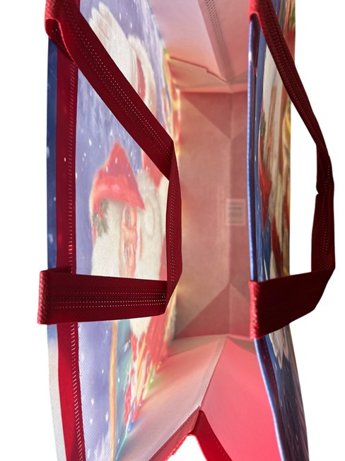 Reusable Square Jumbo Christmas Gift Bag 15.75x15.75" Woven Bag for Life - Santa Reusable Square Jumbo Christmas Gift Bag 15.75x15.75" Woven Bag for Life - Santa