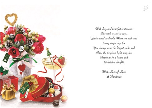 Jonny Javelin Mum Christmas Card - Chocolate Cocktail & Flowers Foil 9x6.25" Jonny Javelin Mum Christmas Card - Chocolate Cocktail & Flowers Foil 9x6.25"