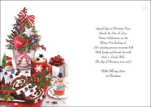 Jonny Javelin Wife Christmas Card - Mini Xmas Tree Yule Log Glitter Foil 9x6" Jonny Javelin Wife Christmas Card - Mini Xmas Tree Yule Log Glitter Foil 9x6"