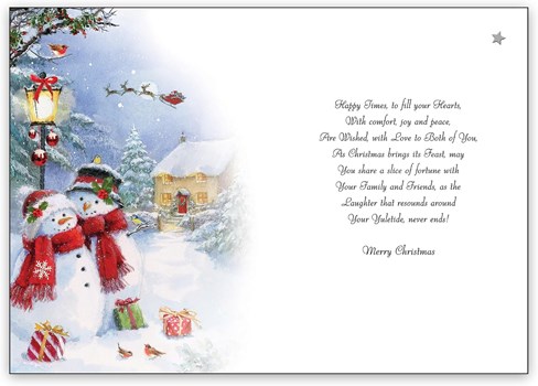 Jonny Javelin Special Couple Christmas Card - Snowmen Glitter Foil 9x6.25" Jonny Javelin Special Couple Christmas Card - Snowmen Glitter Foil 9x6.25"