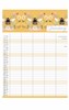 2026 Family Organiser Calendar 5 Column Memo Pad & Shopping List - Bees Daisies