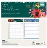 2025 Family Organiser Calendar 5 Column with Memo Pad & Shopping List - Floral