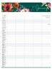 2025 Family Organiser Calendar 5 Column with Memo Pad & Shopping List - Floral