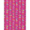 5m Happy Birthday Gift Wrapping Paper Roll - 2 x 2.5m - Pink with Pastel Writing