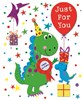 Children's Birthday Party Dinosaur Wrapping Paper - 1 Sheet & Matching Gift Tag
