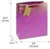 Medium Gift Bag - Pink with Gold Foil Stars & Gift Tag Ribbon Handle 10x8.5"