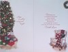 Dad & Partner Christmas Card - Xmas Tree Presents & Chair with Gold Foil 9x6"