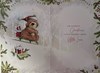 Grandad Christmas Card - Cute Bear on Sleigh with Gifts and Foil 7.5" x 5.25"