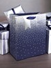 Large Male Gift Bag - Blue with Silver Foil Stars & Gift Tag 13x10.5"