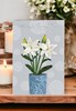 Loss Of Your Mum Sympathy Card - White Lily Plant with Silver Foil 7.75x5.25"