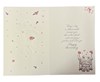 Wife Wedding Anniversary Card - Bunny's on Swing Flowers Hearts Silver Foil 9x6"