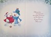 To All the Family Christmas Card - Snowman Couple with Robins & Foil 7.5x5.25"