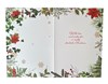Sister Christmas Card - Heart with Holly Poinsettia's and Gold Foil 7.5x5.25"
