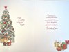 Husband Christmas Card - Xmas Tree Fireplace & Red Chair with Gold Foil 9x6"