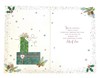 Grandson Christmas Card - Red Background With Gifts & Gold Foil 7.5x5.5"