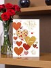 Wife Valentine's Day Card - Red and Gold Foil Hearts 9.75x7"